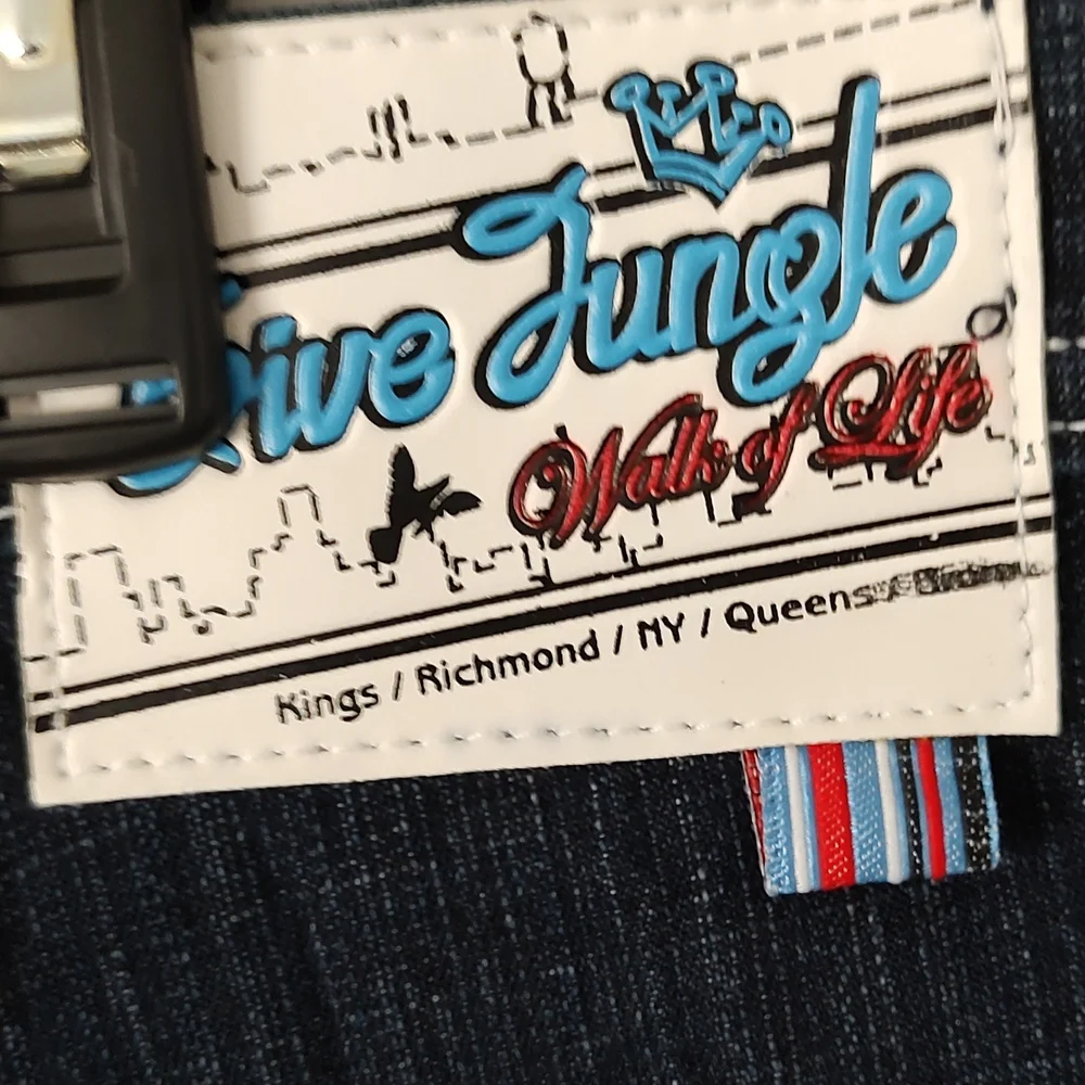 5ive Jungle Jeans Bermuda shorts Embroidery Vintage Streetwear Size 44 New Blue